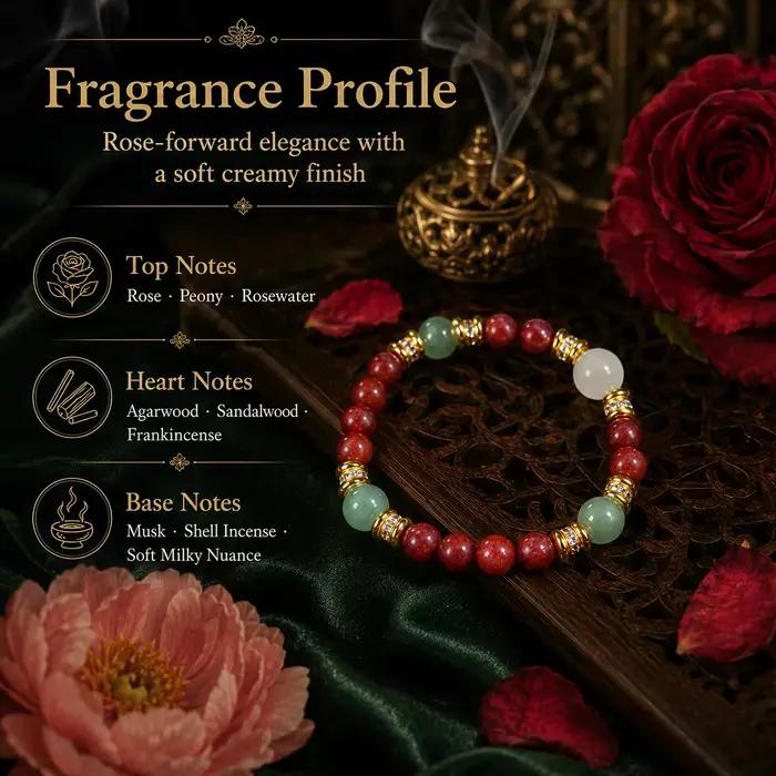 Bracelet extensible DIY en perles parfumées naturelles faites à la main, 8 mm, perles rouges avec accent couleur jade, bijoux pour femmes et hommes, cadeau