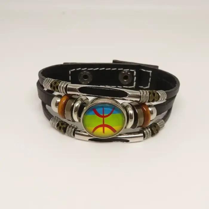 Bracelet drapeau berbère d'amour, breloque faite à la main, paracorde, pour femmes et hommes, bijoux cadeau