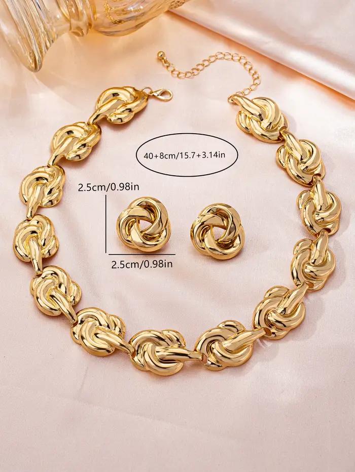 Ensemble de bijoux en métal pour femmes, élégant et polyvalent, de luxe, haut de gamme, été