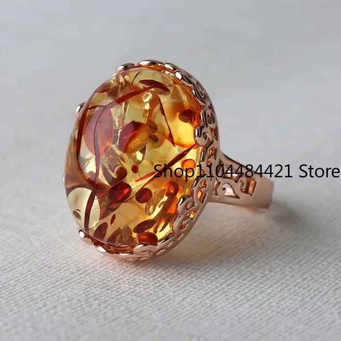 Bague en ambre bleu naturel réglable pour femmes et hommes, pierres précieuses de guérison, bijoux fins, véritable jaune rouge ambre baltique, Anillos Mujer