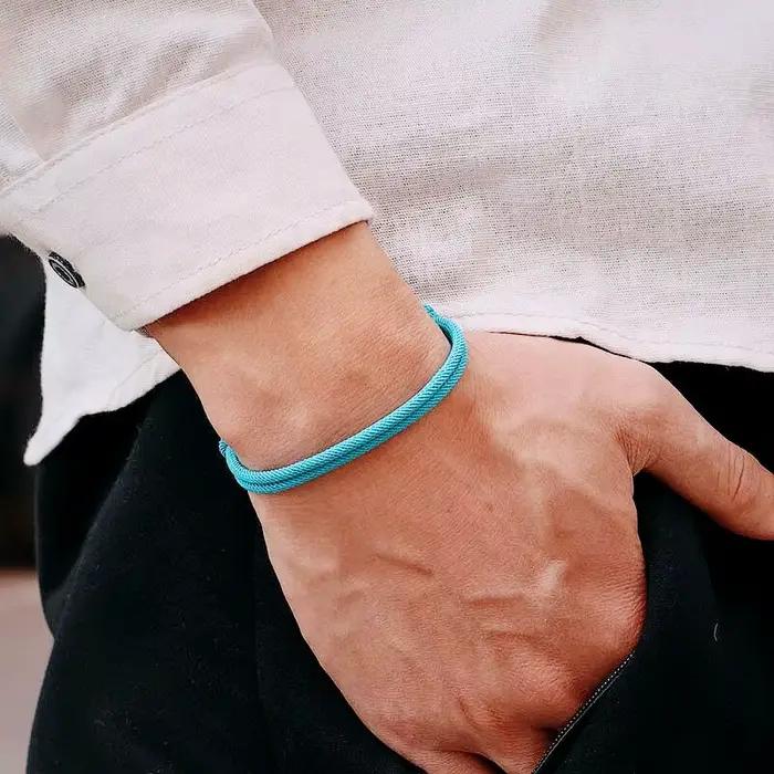 Bracelet en corde réglable fait à la main pour hommes, chaîne fine de 4mm, cadeau pour lui, fil porte-bonheur, nouvelle collection
