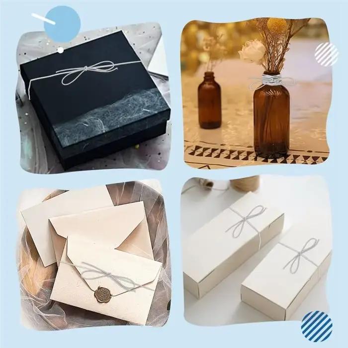 A69esilver – cordons élastiques en ruban, 150 pièces, boucles extensibles avec nœuds pré-noués pour coffrets cadeaux, sacs, artisanat