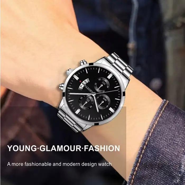 Mode hommes montre de luxe calendrier Quartz montre-Bracelet montres d'affaires homme horloge mâle Bracelet montre-Bracelet