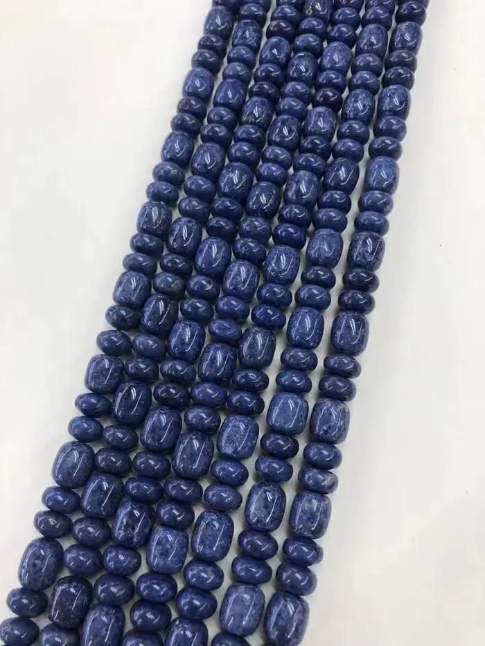 Bracelet en pierre naturelle Dumortierito pour hommes et femmes, perle bricolage, collier fait brin, 15 ", cadeau de fête, vente en gros, nouveau