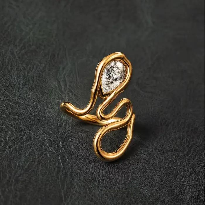 Bague AB tendance mode européenne et américaine, design rétro littéraire de niche, incrustée de strass brillants, simple et généreuse