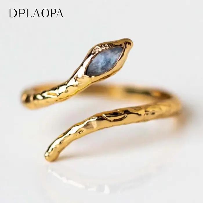 Ug LAOPA-Bague de luxe en argent regardé 100% pour femme, opale bleue, bague de salle brodée, bijoux fins de mariage, rock punk, 925