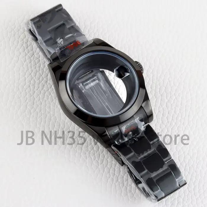 Bracelet Oyster PVD noir/or, boîtier NH35 36mm/39mm pour cadran 28.5mm, mouvement NH35 NH36, verre saphir, Bracelet jubilé en acier 316L