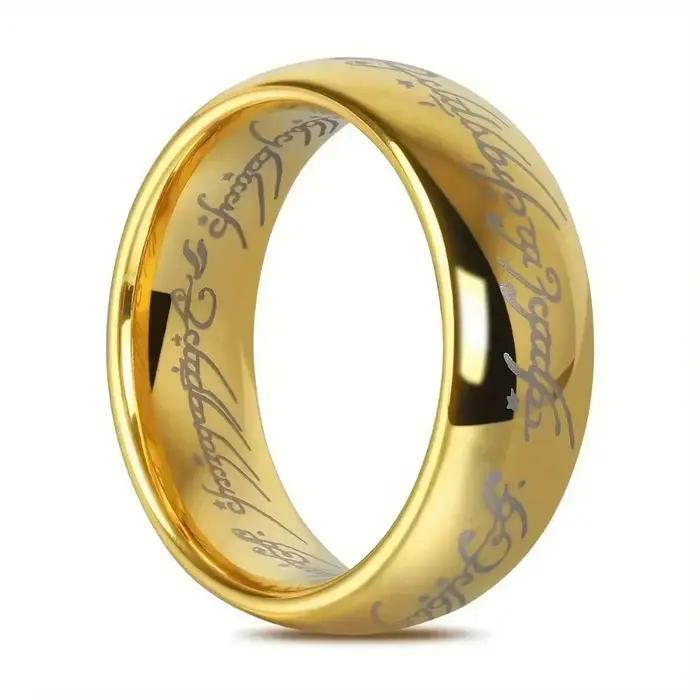 Bagues de mariage en acier inoxydable pour Couples, gravure Laser exquise, bijoux de film à la mode pour hommes et femmes, cadeaux, vente en gros
