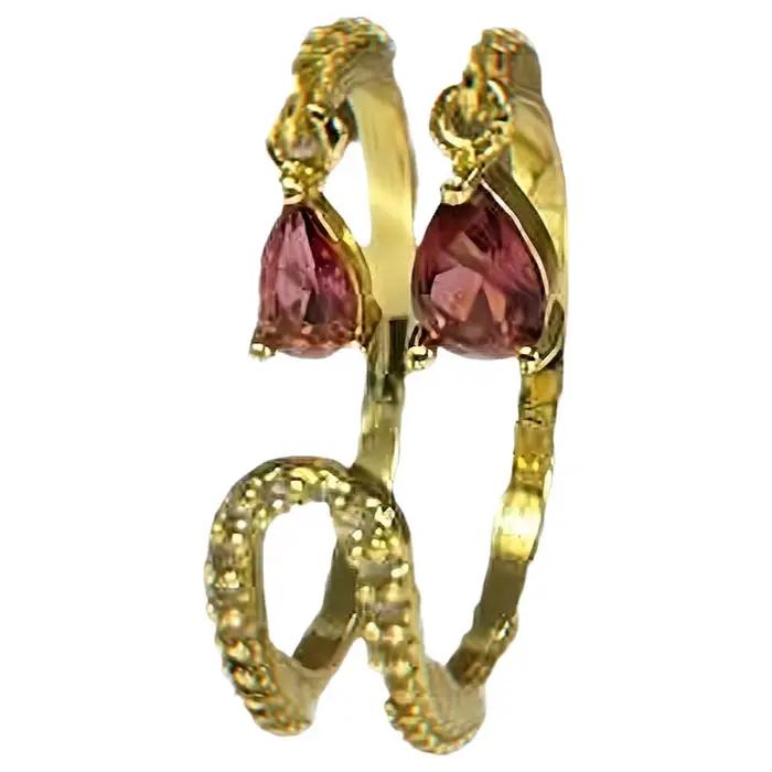Bague double couche en diamant incrusté, motif goutte d'eau étincelante, avec pampille et entièrement sertie de diamants, pour femme, style INS, luxe minimaliste haut de gamme, ouverte
