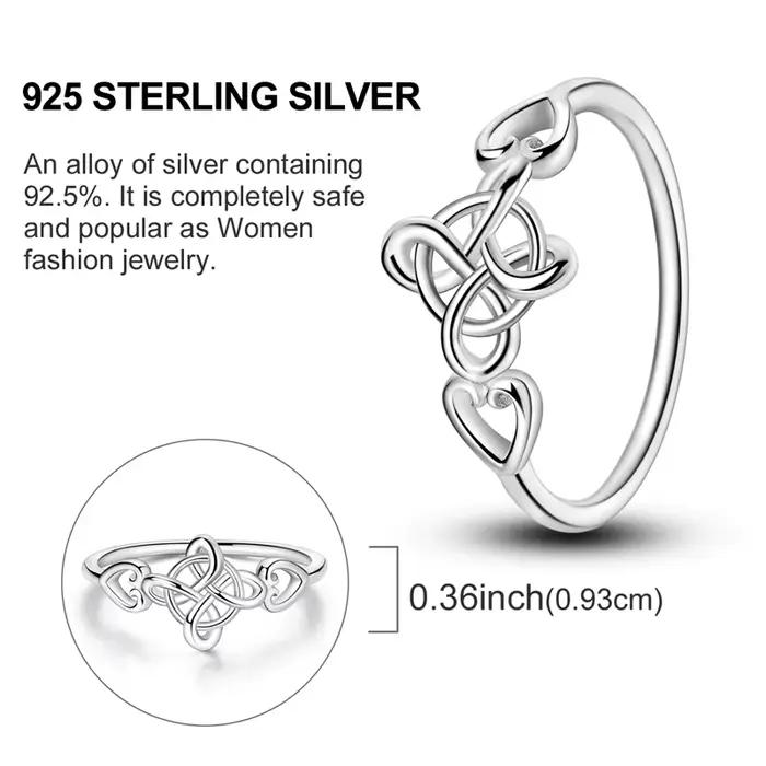 Bagues à nœud celtique originales en argent Sterling 925, bijoux pour femmes et filles, cadeaux d'anniversaire