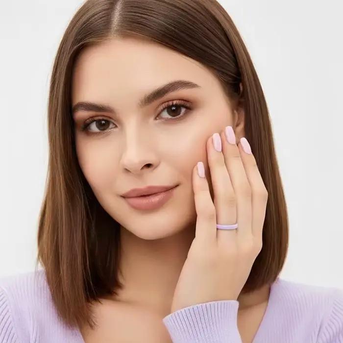 Bague en céramique empilable ultra-fine de 3 mm pour femme, minimaliste, unie, alliance, noir, blanc, rose, vert, bague de promesse, hypoallergénique