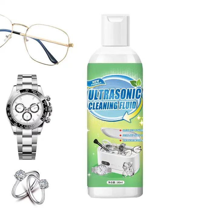 Solution Nettoyante Ultrasonique pour Bijoux 180ml – Concentré Liquide Nettoyant Or et Argent pour Bagues, Boucles d'Oreilles et Lunettes