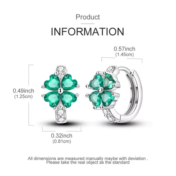 Boucles d'oreilles trèfle à quatre feuilles en argent Sterling 925 pour femmes, cerceau en Zirconium trèfle porte-bonheur pour anniversaire, bijoux cadeaux de mariage