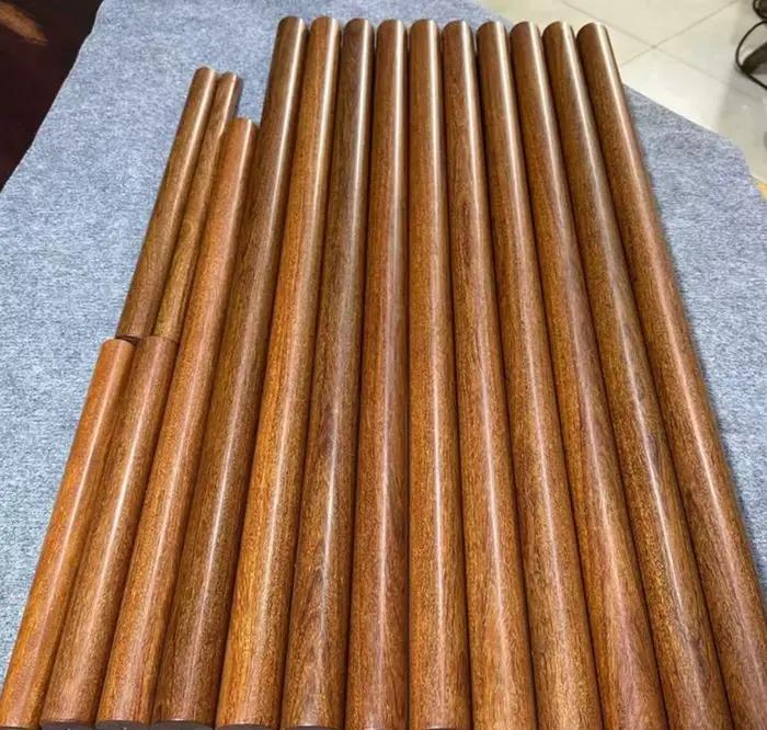 Bois rond en palissandre de Venus, L:400mm D:23/28/33mm Padauk(Pau Ferro), bricolage, circulaire fait à la main, carmachine en bois, taille personnalisée