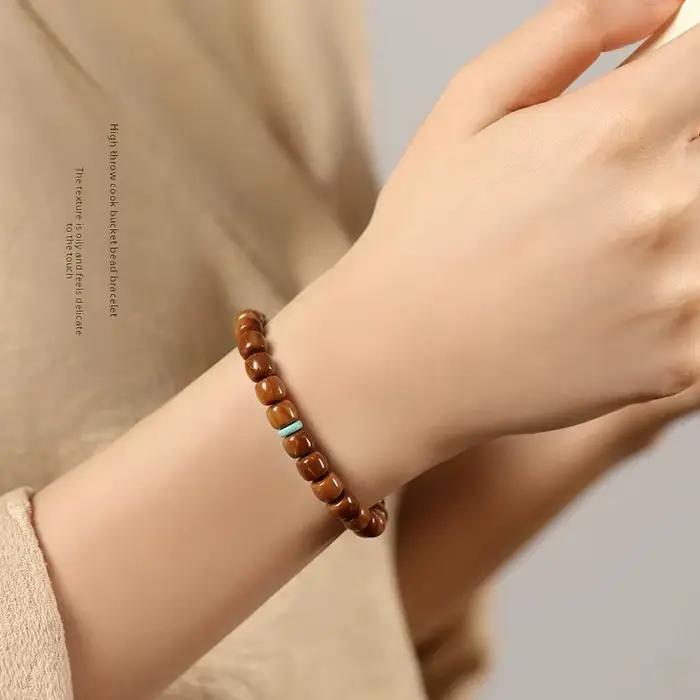 Collection Cook Bodhi vieille perle Bracelet à cercle unique artistique Simple magnésite Turquoise entretoise WenPlay seau perle main chaîne