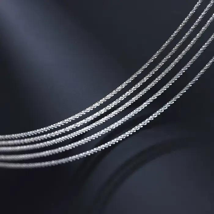 40 cm 45 cm 50 cm 55 cm 60 cm 70 cm 80 cm femme collier pour femmes sur le cou argent 925 chaîne colliers femmes fille mode bijoux Bling