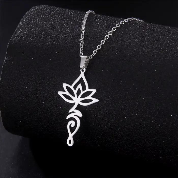 Anni Unalome Pendentif Pendentifs de la raq pour Femme, Collier EquiChoker, Yoga, Guérison, Acier Inoxydable, Bouddhisme, Bijoux Spirituels, 600