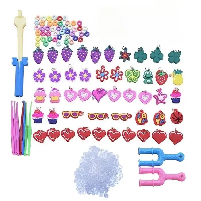 Bandes de caoutchouc faites à la main, boîte à outils de tissage, Kit de bracelets, jouets pour enfants, tricot élastique, artisanat d'art, jouets perlés pour filles
