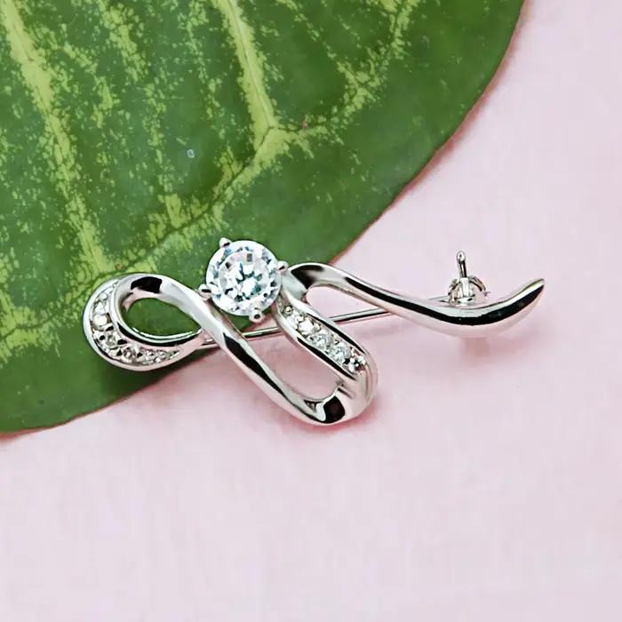 Broche élégante en argent regardé 100% pour femme, accessoires de robe châle, cadeau de bijoux, mode, vente en gros, 925