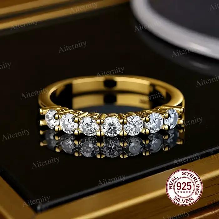 Bague en argent 100% véritable S925 pour hommes et femmes, luxe brillant D VVS1, stylo testeur de diamant Moissanite et bagues unisexes en Zircon