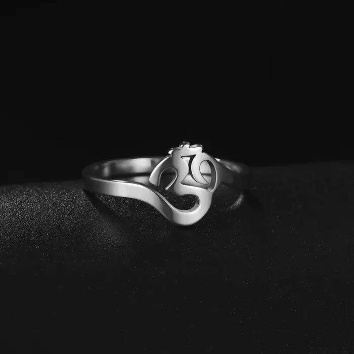 Unifier le bouddhisme Hindu Yoga Om Aum Anneaux pour femmes, sourire naturel, isman prudent, acier inoxydable, amulette, bijoux, méditation religieuse, cadeaux