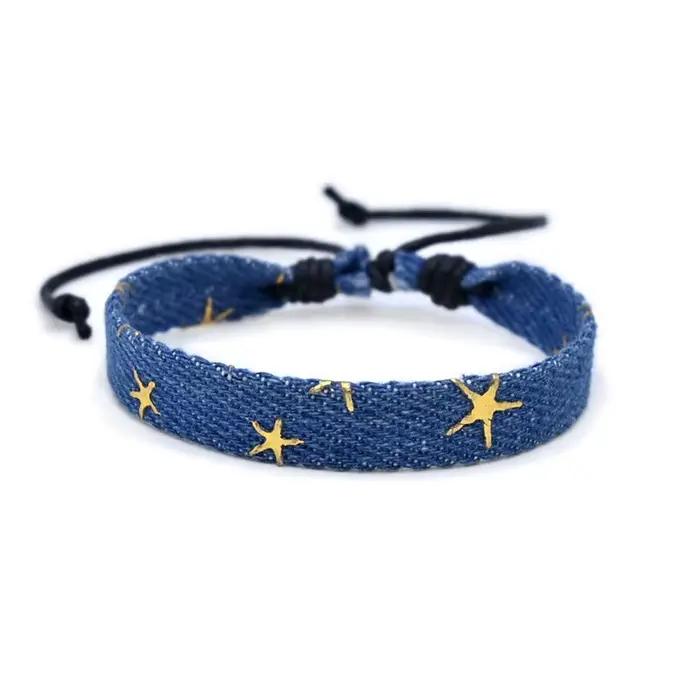Bracelet en tissu cowboy pour hommes et femmes, étoiles simples, ULde vêtements personnalisée, bracelets de bateau Chia, accessoires de bijoux