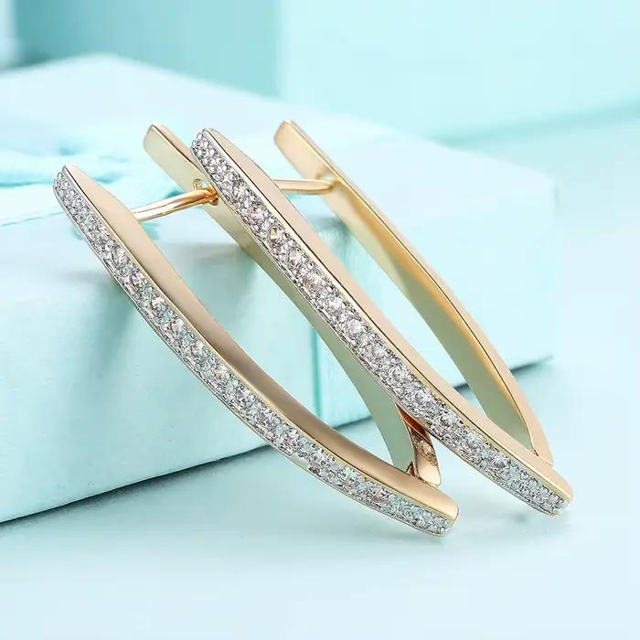 Boucles d'oreilles couleur or pour femmes, décoration de mariage, Design délicat, bijoux en cristal autrichien, cadeau de luxe, 4 couleurs, nouvelle collection