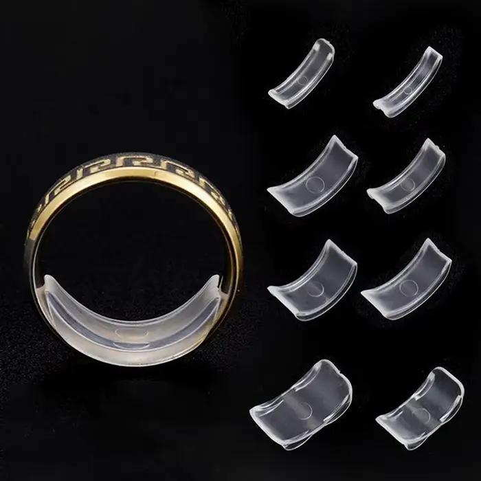 Réducteur de taille de bague invisible transparent en 8 tailles – Ajusteur de bague pour bagues trop grandes – Outil de bijouterie universel