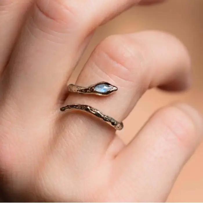 Ug LAOPA-Bague de luxe en argent regardé 100% pour femme, opale bleue, bague de salle brodée, bijoux fins de mariage, rock punk, 925