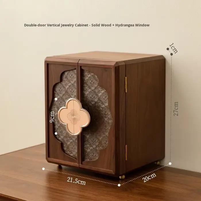 Boîte à bijoux antique en noyer avec serrure - Boîte de rangement en bois artisanale haut de gamme et exquise, et boîte à artisanat en bois