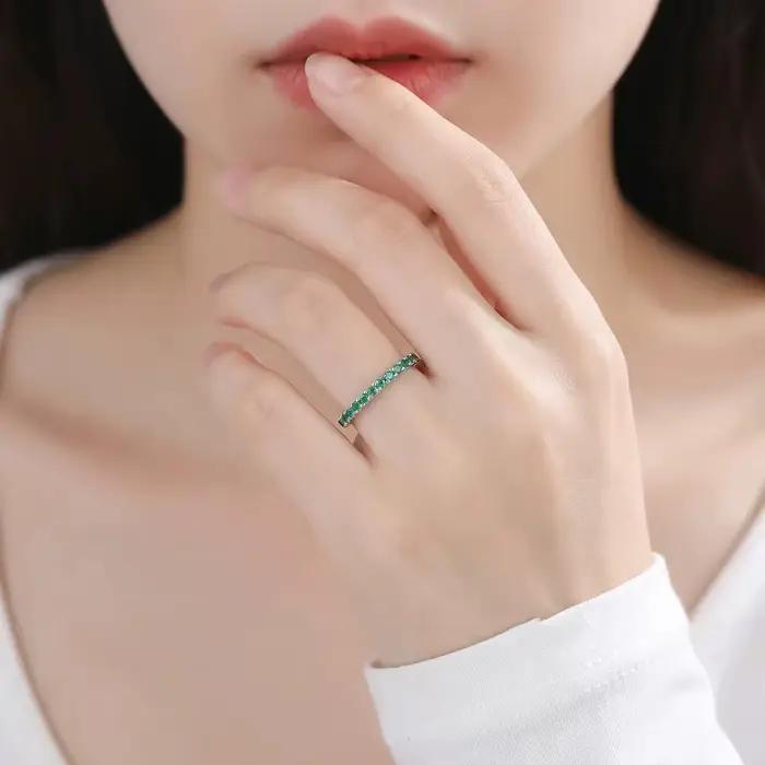 Bague de fiançailles de luxe pour femme, sertie de zircons cubiques colorés de haute qualité, style décontracté et exclusif