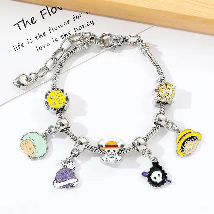 Bracelet en métal créatif et mignon, style One Piece, pour couple homme-femme, cadeau anime