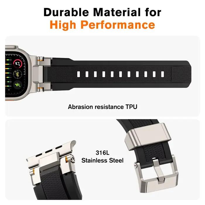 Bracelet de Sport en TPU pour hommes, pour Apple Watch Ultra 3/2 49mm 46mm 45mm 44mm 42mm, Bracelet en Silicone pour Iwatch série 11 10 9 8 7 6