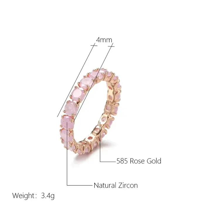 Wbmqda-Bague en pierre narmulticolore pour femme, bijoux en or rose, rose, bleu, vert, naturel, Zcomprend on Setting, fraîchement Fashion, document, 585