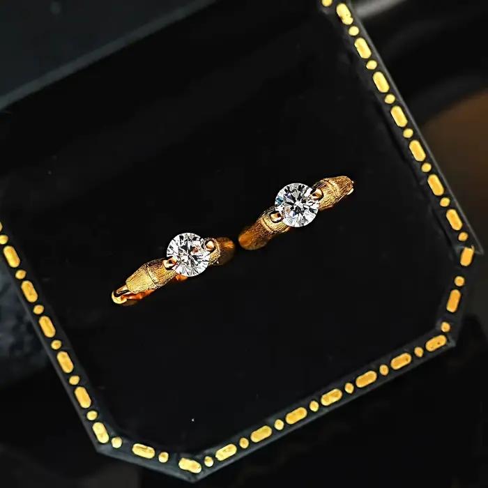 Boucles d'oreilles en argent 925 avec fil métallique, nœud en bambou, boucle d'oreille incrustée de diamants, luxe léger et polyvalent, bijoux de style Instagram