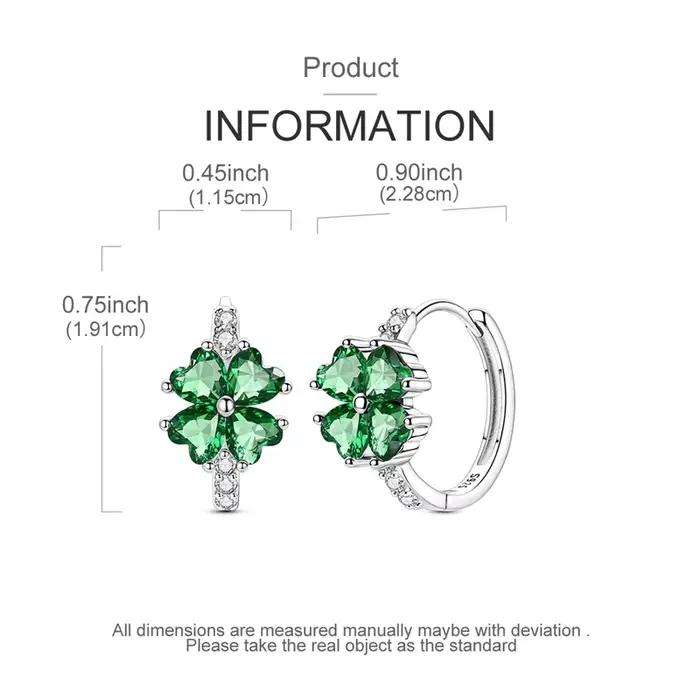 Boucles d'oreilles créoles classiques en argent sterling 925, motif trèfle, pour femmes, bijoux fins, cadeaux de fiançailles
