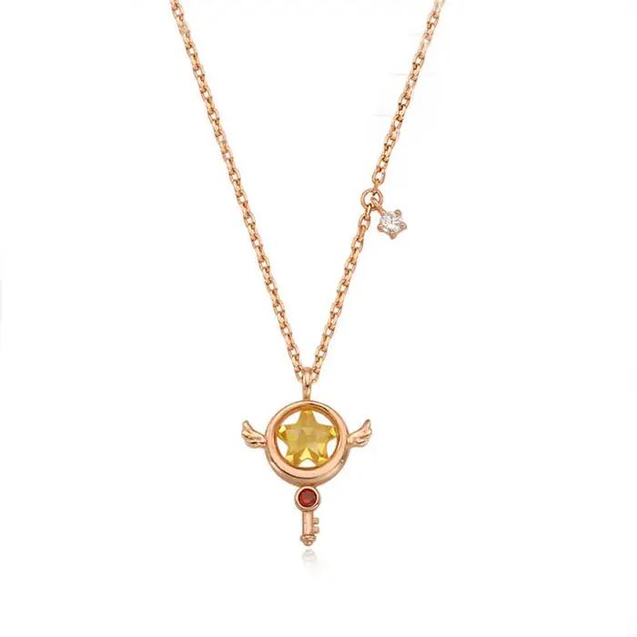 Sakura – collier magique fille Sakura, sceau du personnel étoile, chaîne de clavicule, nouveau collier 2023