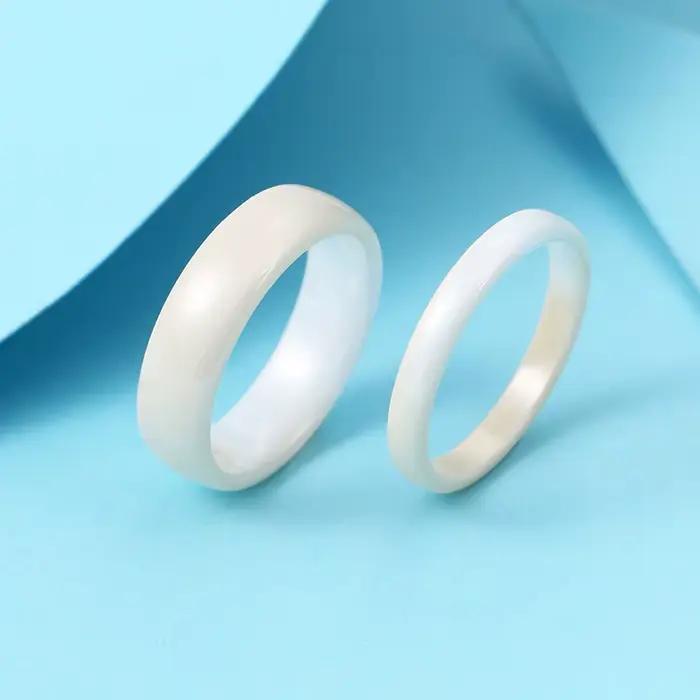 Bagues en céramique lisse pour femmes, bijoux de mariage en céramique saine, bague d'amour faite à la main, mode, R2 couleurs, nouveau design