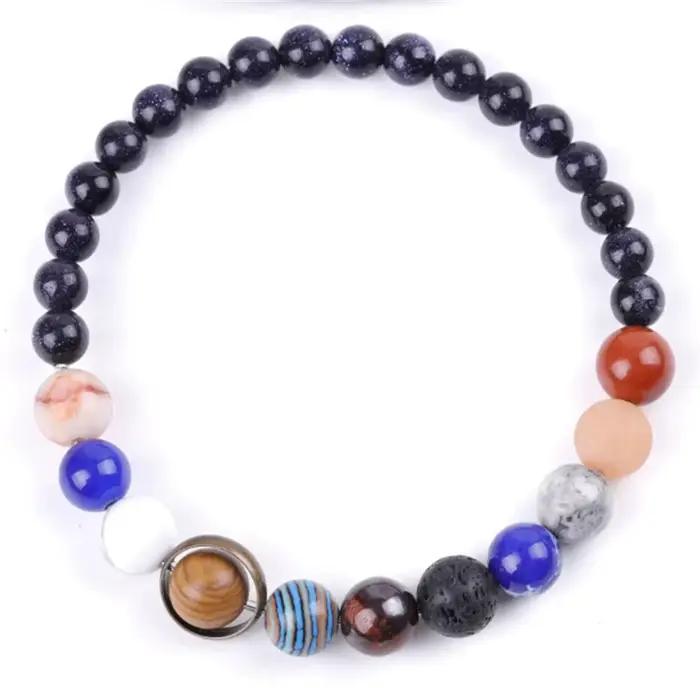 Bracelet système solaire cosmique, huit planètes, Couple, ami, ciel, bijoux, accessoires faits à la main, cadeaux, offre spéciale
