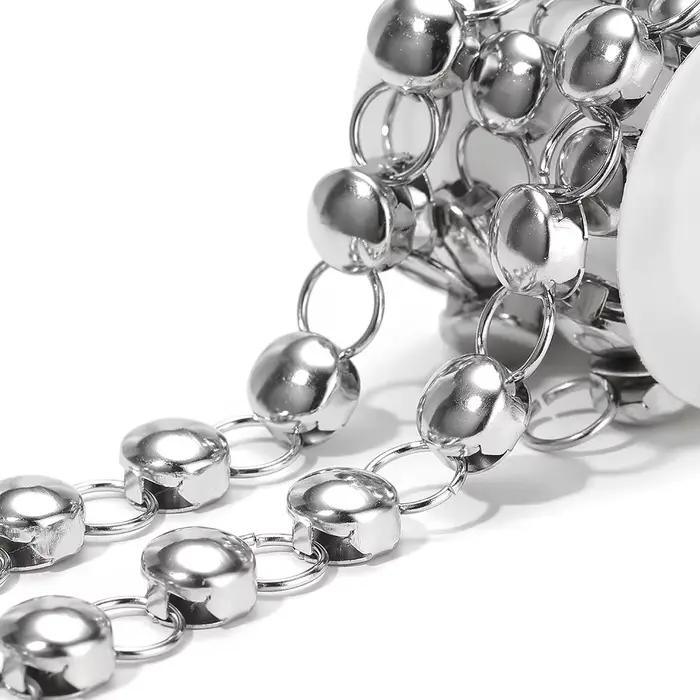 Chaînes combinées en acier inoxydable de 1 mètre, chaînes Punk Hip Hop, bricolage de bijoux faits à la main, fabrication de vêtements, fournitures de colliers et de bracelets pour hommes