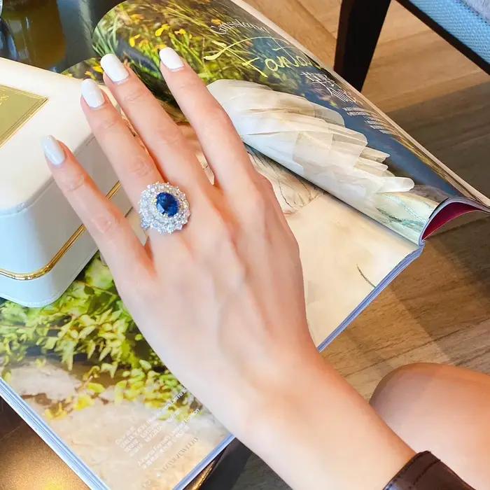 Bague de princesse Diana cz pour femmes engagement mariage alliance de mariage avec boîte à bijoux ajustable largeur 15mm pour célébrations romantiques