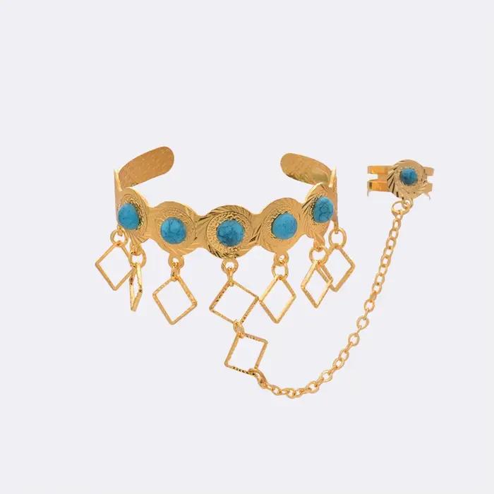 Bracelets couleur or dubaï pour filles et garçons, porte-bonheur, bague, bijoux indiens pour bébé, cadeau de fête