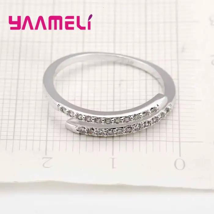 Bagues ajustables en argent regardé 925 pour femmes, bijoux pour femmes, design ouvert simple, personnalité féminine, alliances pour dames, mode