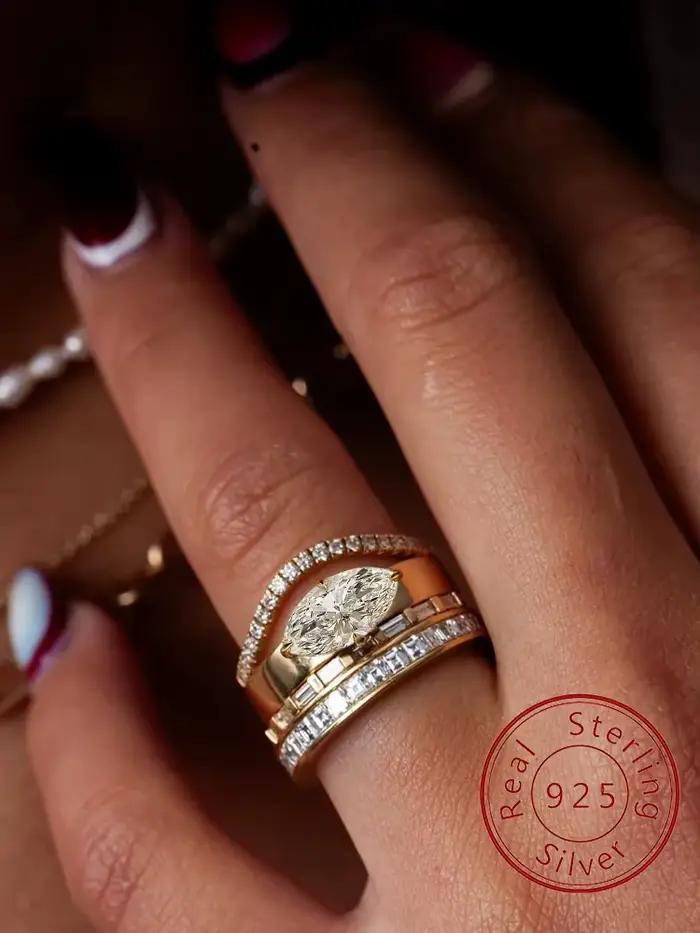 Bague en argent Sterling 925 pour femmes, minimaliste, Marquise, Zircon, fiançailles, fête de mariage, luxe, haute qualité, bijoux fins