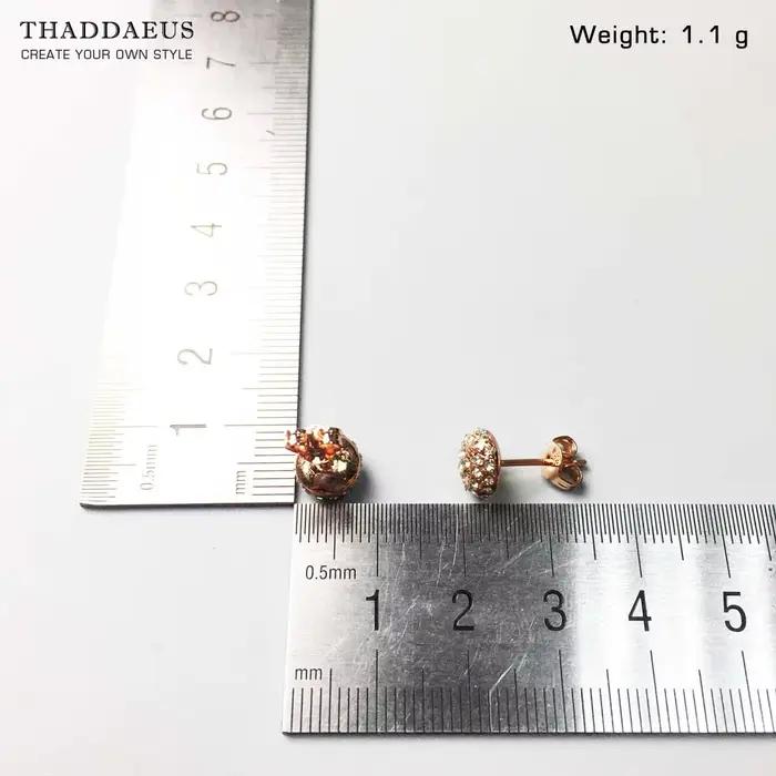 Boucles d'oreilles boule de pierre blanche plaquée or Rose, bijoux fins romantiques européens pour femmes, cadeau en argent Sterling 925 pur