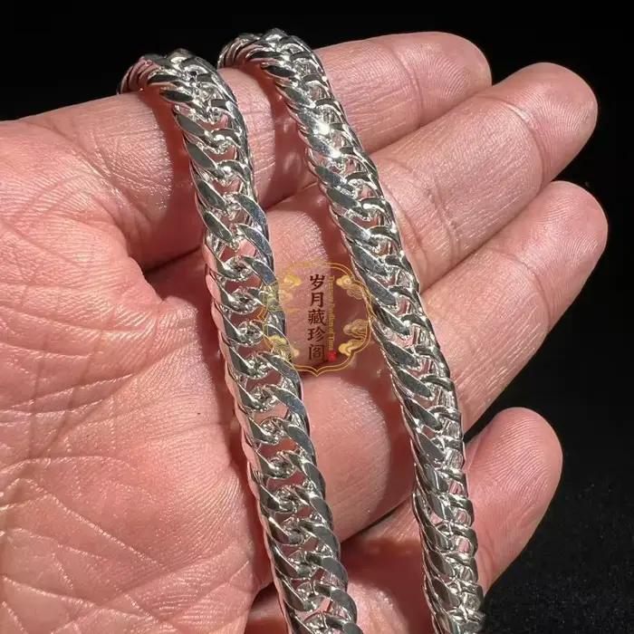 Collier tibétain en argent fin avec tête de dragon, bijoux nobles et solides, cadeau de mariage de luxe pour hommes et femmes