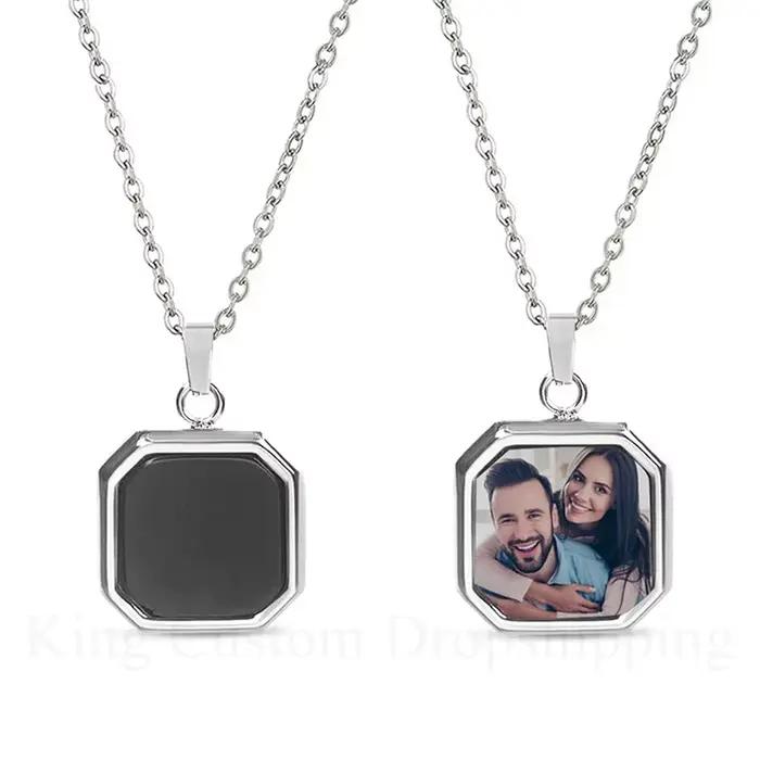 Collier magique avec Photo cachée personnalisée, activé par la chaleur, avec Photo de noël, saint-valentin, chien de compagnie, cadeau Photo