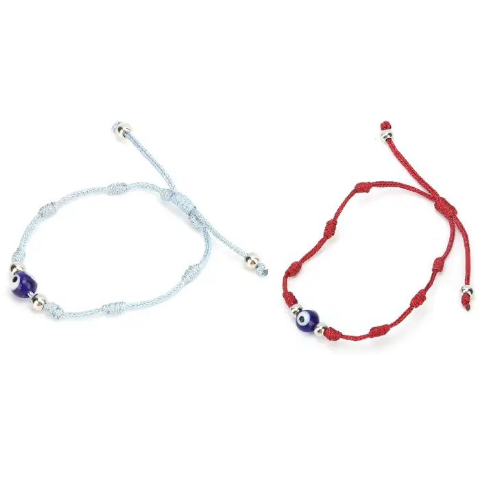 Bracelet en ficelle rouge réglable, exquis et spécial, en polyester et verre, pour les fêtes, pour les couples et les amoureux