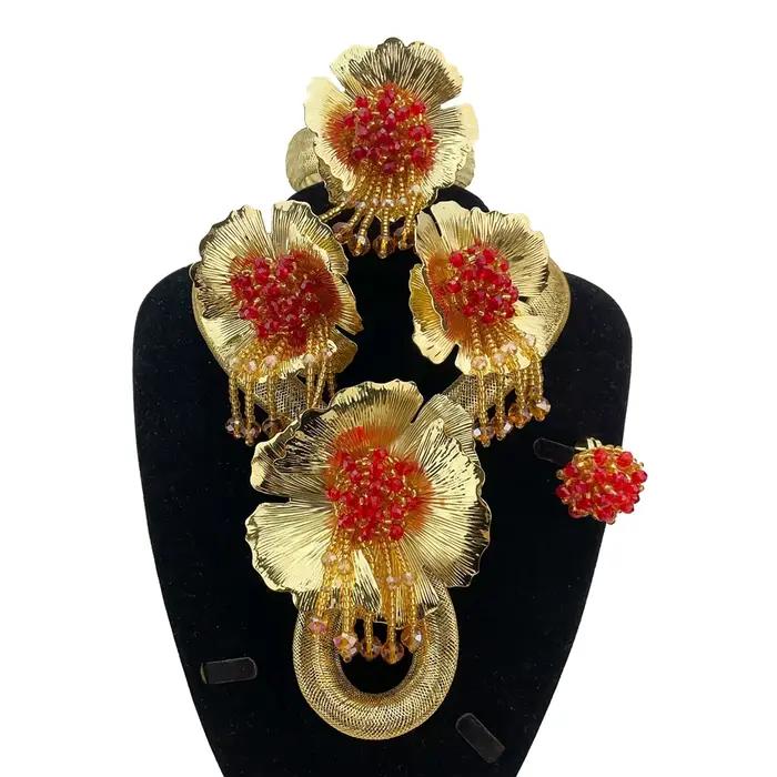 Ensembles de bijoux brésiliens pour femmes, bijoux pour gros patients, cadeau de mariage et de Noël, haute qualité, FHK20758