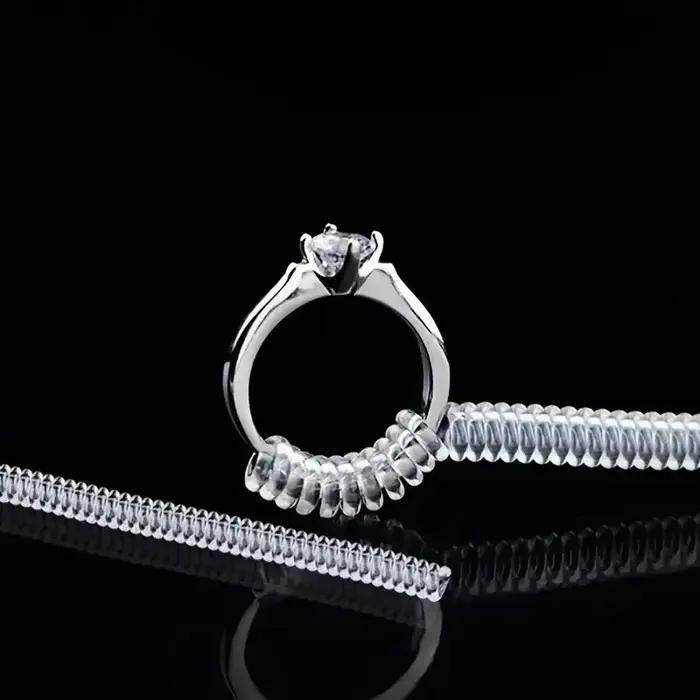 Réducteur de taille de bague, outils, anneaux à ressort en spirale réglables, tendeur Transparent Invisible, outil de redimensionnement, protection de bijoux, 8 pièces/ensemble